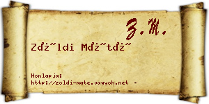 Zöldi Máté névjegykártya