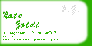 mate zoldi business card